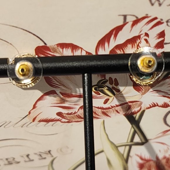 Malachite Stud Earrings - Picture 2 of 5